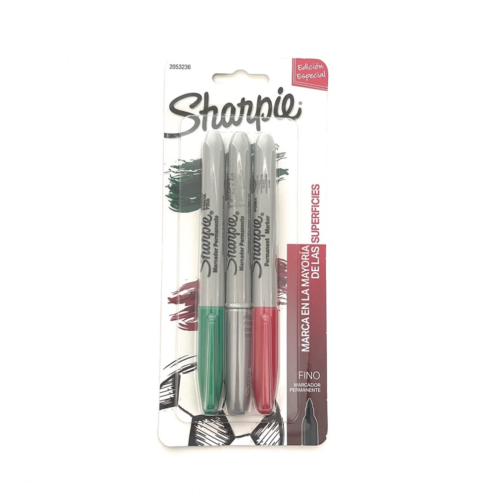Sharpie 3 Pack Holiday Special Edition Red, Green, Silver Fine Point